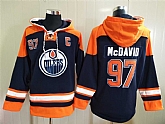 Edmonton Oilers 97 Connor Mcdavid Navy Blue All Stitched Pullover Hoodie,baseball caps,new era cap wholesale,wholesale hats